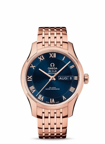 Omega De Ville Hour Vision Master Chronometer Annual Calendar Sedna Gold / Blue / Bracelet 433.50.41.22.03.001 (43350412203001)
